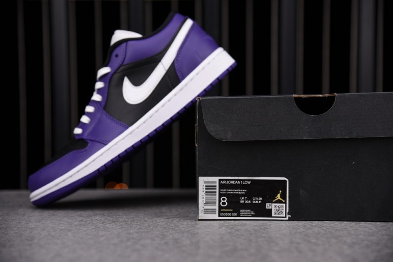 Jordan 1 Low Court Purple Black