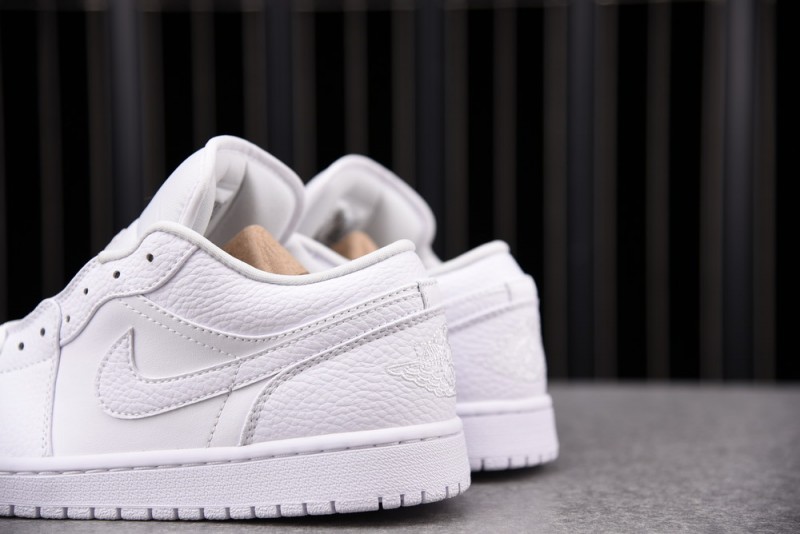 Jordan 1 Low Triple White Tumbled Leather