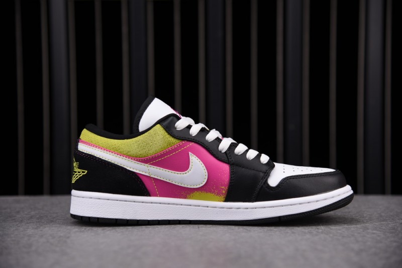 Jordan 1 Low Black Active Fuchsia Cyber