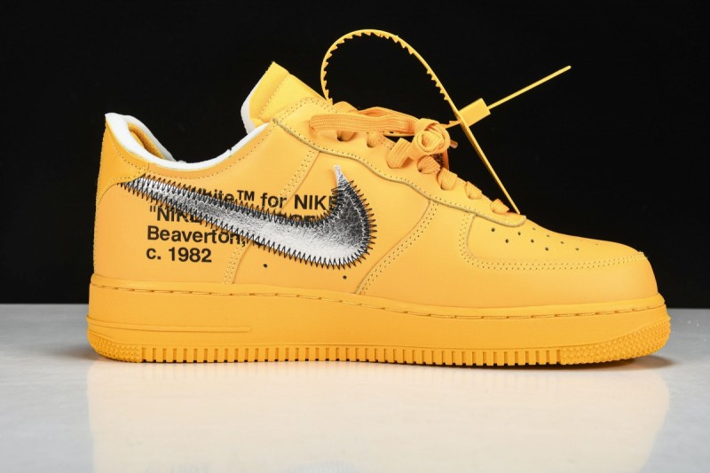 Nike Air Force 1 Low OFF-WHITE University Gold Metallic Silver