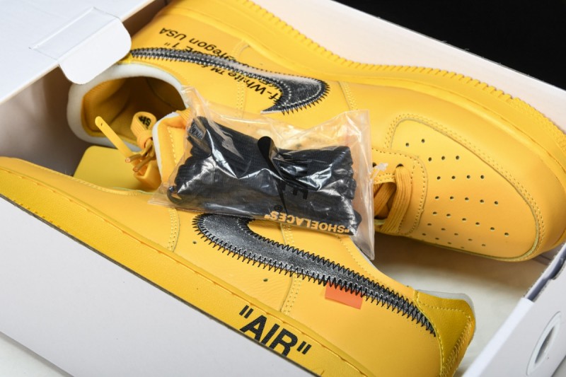 Nike Air Force 1 Low OFF-WHITE University Gold Metallic Silver