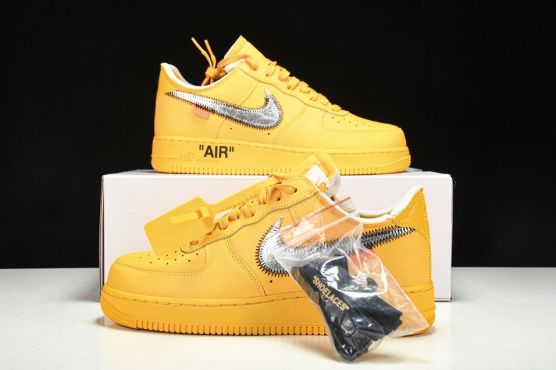 Nike Air Force 1 Low OFF-WHITE University Gold Metallic Silver