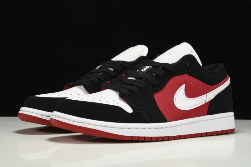 Jordan 1 Low Black White Gym Red