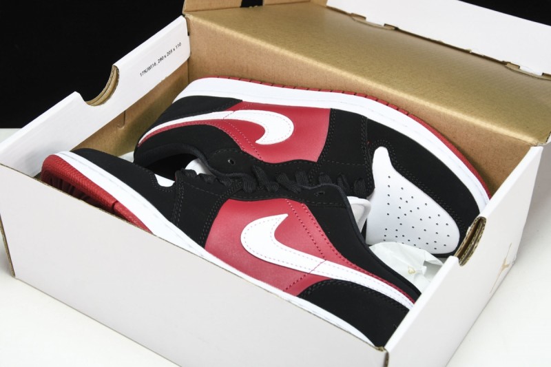 Jordan 1 Low Black White Gym Red