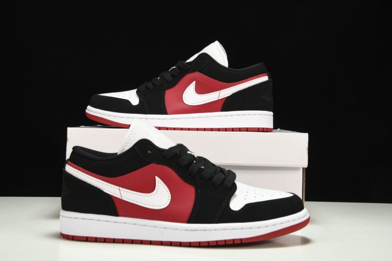 Jordan 1 Low Black White Gym Red