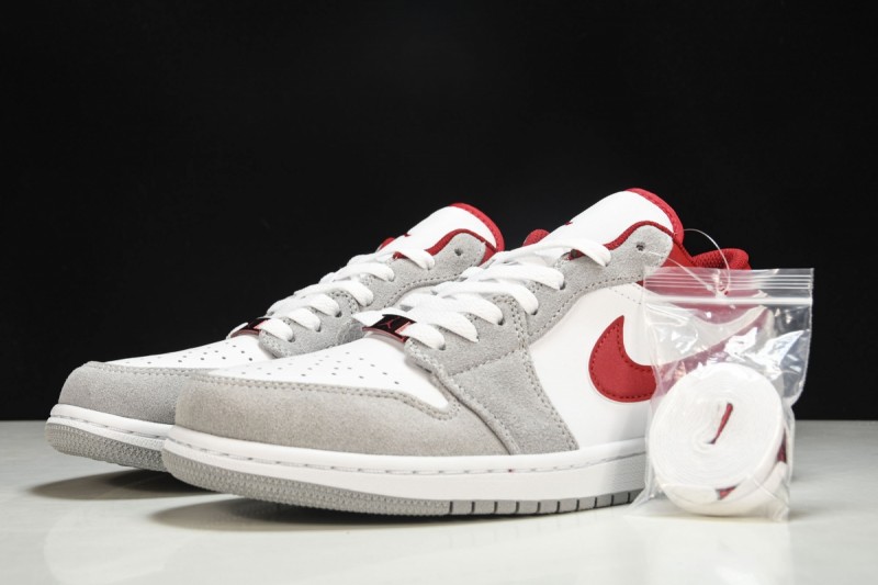 Jordan 1 Low SE Light Smoke Grey Gym Red