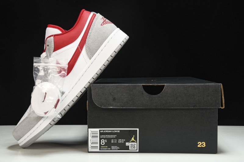 Jordan 1 Low SE Light Smoke Grey Gym Red