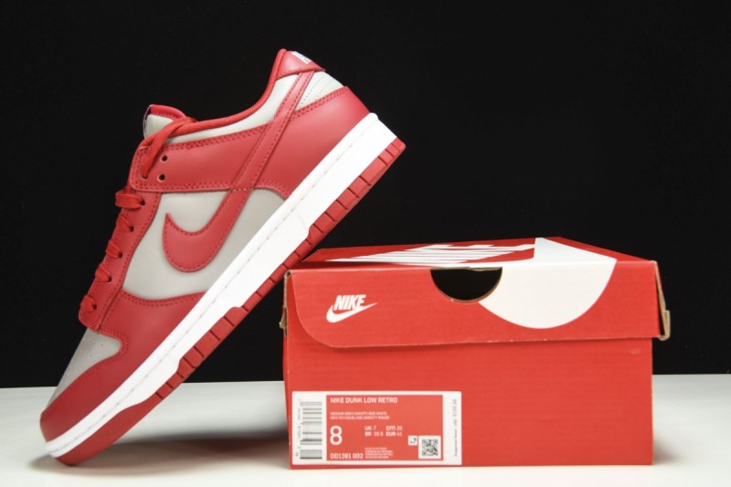 Nike Dunk Low Retro Medium Grey Varsity Red UNLV