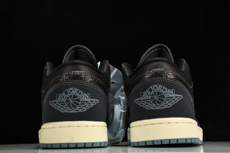 Jordan 1 Low Navy Black Snakeskin