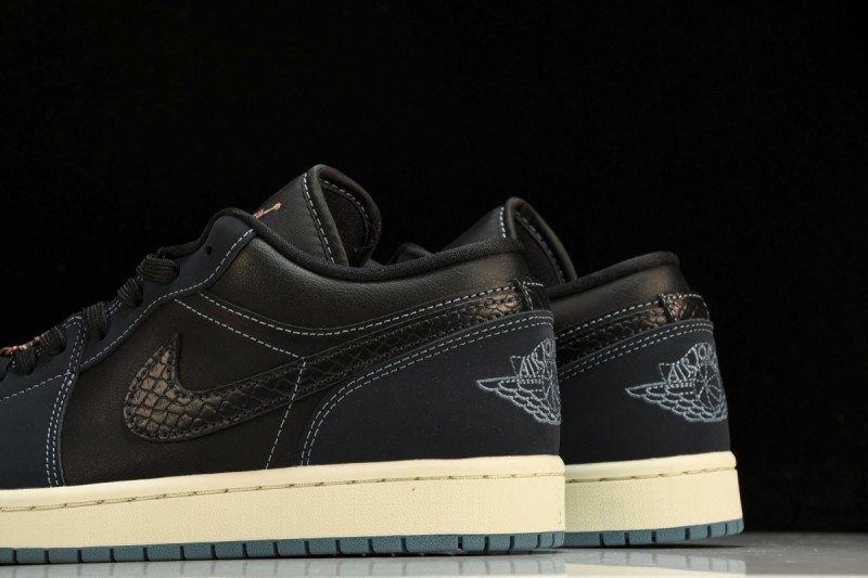 Jordan 1 Low Navy Black Snakeskin