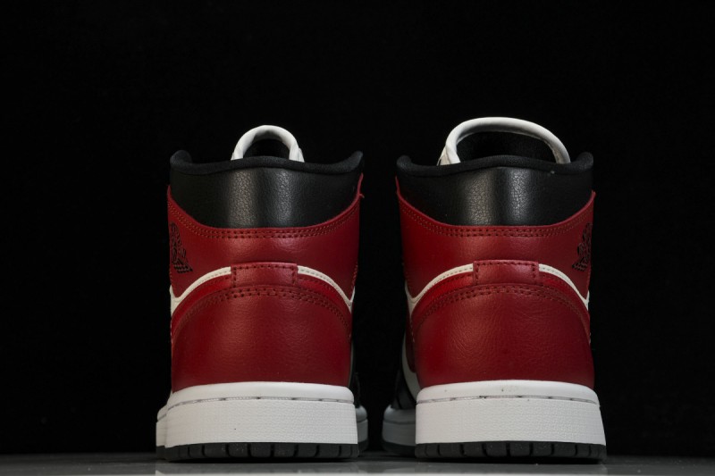 Jordan 1 Mid Gym Red Off Noir