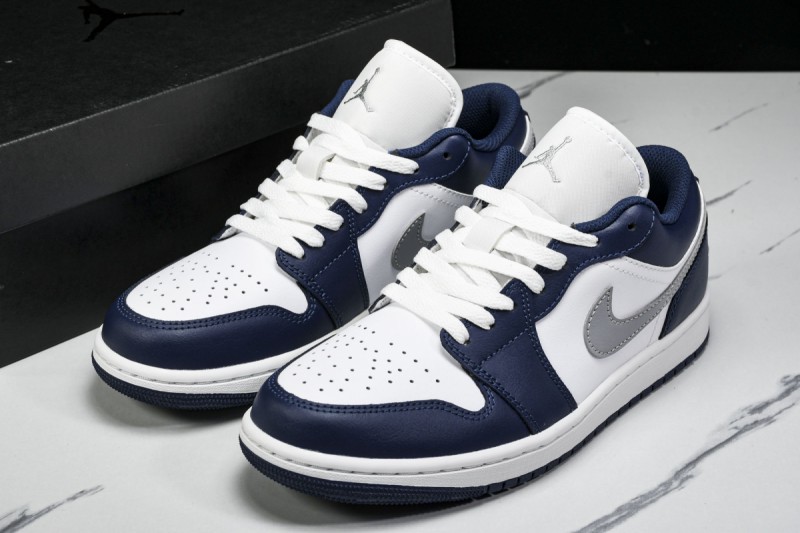 Jordan 1 Low Wolf Grey Midnight Navy