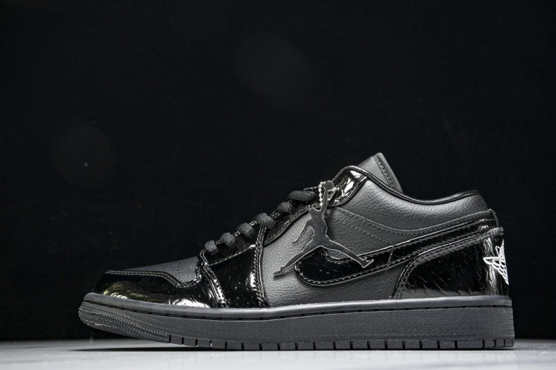 Jordan 1 Low SE Patent Elephant Black