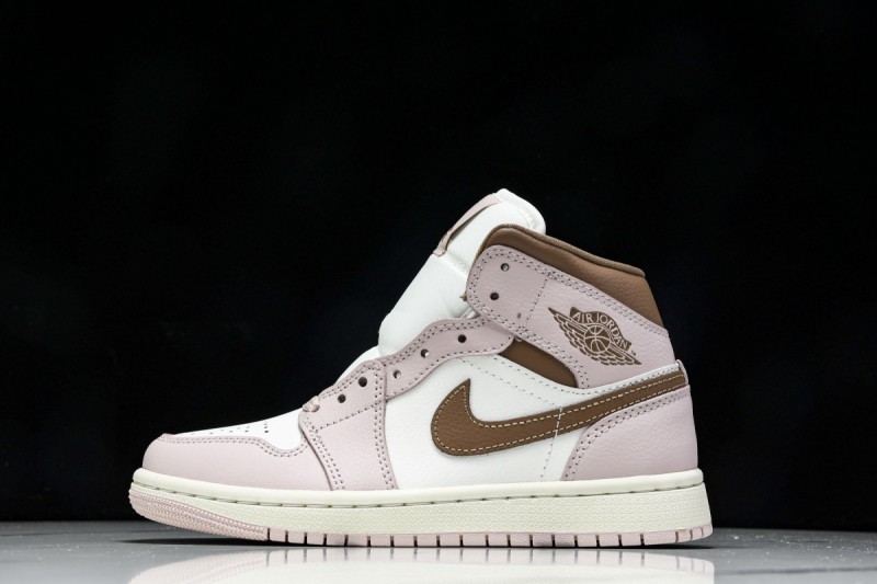 Jordan 1 Mid Pink Oxford Brown