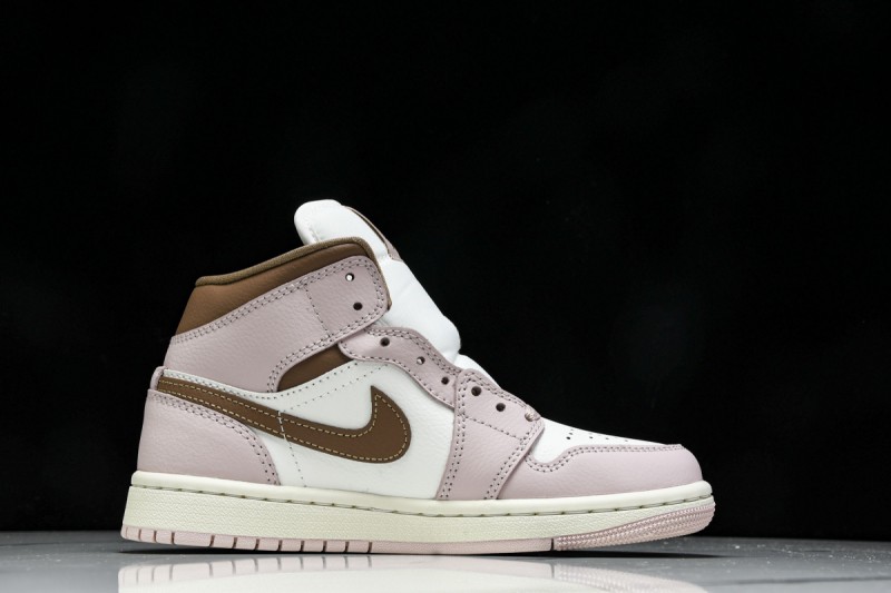 Jordan 1 Mid Pink Oxford Brown