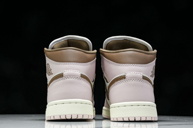 Jordan 1 Mid Pink Oxford Brown