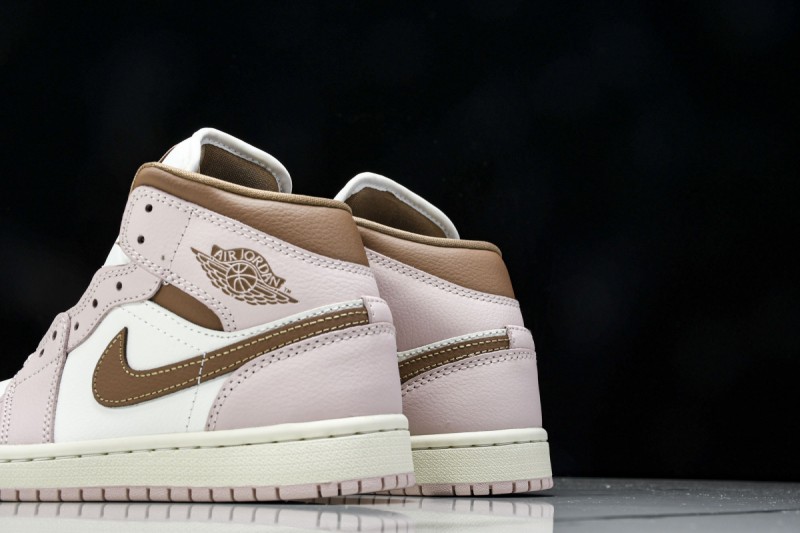 Jordan 1 Mid Pink Oxford Brown