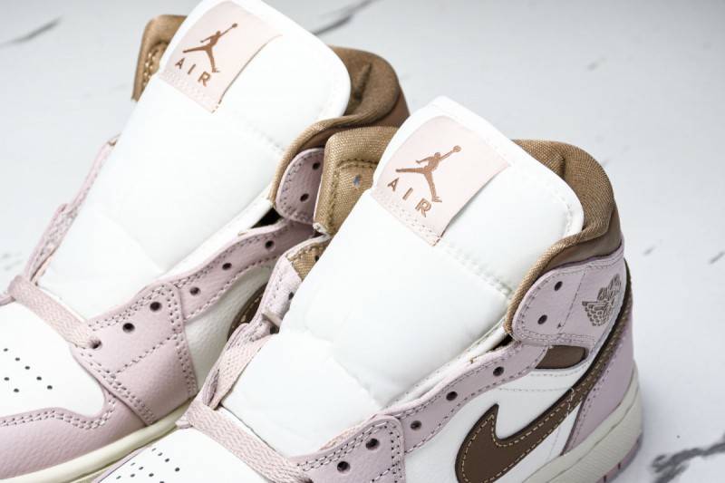 Jordan 1 Mid Pink Oxford Brown