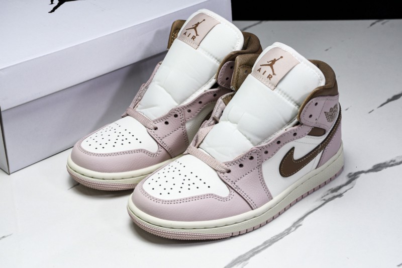 Jordan 1 Mid Pink Oxford Brown